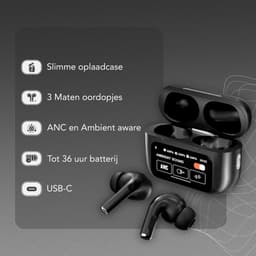 Tech Essentials FlexBeat - Draadloze Oordopjes met Active Noise Cancelling - Bluetooth 5.4 - In Ear Sport Oortjes voor Hardlopen - Microfoon - Earbuds met Oplaadcase - Muziek - Zwart — thumbnail 3