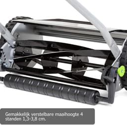 Aurixi® Grasmaaier Handmatig – Handmaaier Met 20 liter Opvankzak – Grasmaaiers – Grijs - 53cm x 43cm x 26cm — thumbnail 3