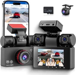 4-kanaals Dashcam – Auto Camera – Parkeercamera – 360 Graden Beveiliging – Voertuigcamera – 2K Ultra HD Frontcamera – Nachtzicht en App-bediening — thumbnail 1