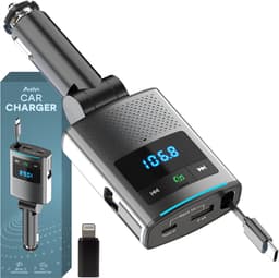 Audyn Bluetooth Transmitter - Autolader - 80W - FM Transmitter - USB C & 8-pin - Auto Oplader - Carkit — thumbnail 1