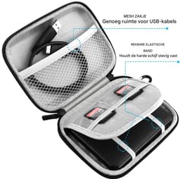 Ynkkvre - Harde Schijf Draagtas - Opberghoes - Powerbank Organizer - Waterafstotende Beschermhoes - Schokbestendig Ontwerp Voor 1-6 TB 2.5" HDD/SSD - 1 Stuk - Zwart — thumbnail 5