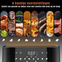 Aurixi® Airfryer XXL - Mini-oven - Heteluchtfriteuse - Zwart - 30cm x 36cm x 30cm — thumbnail 2
