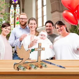 Houten Verjaardagsgeld Cadeau voor Doopfeesten - Creatieve Decoratie Vrienden en Familie — thumbnail 3