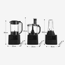 Klarstein Keukenmachine Velaire met mixer – 1200 W multifunctionele keukenmachine, 2-liter kom, 1,75-liter mixer, 6 programma's en snelheden, sapcentrifuge en vleesmolen opzetstukken - 2L - voor Keuken - Knetmaschine - Rührmaschine — thumbnail 2