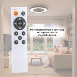 Proventa 3D Air Plafondventilator met Lamp - Ø 60 cm - 4000K Dimbaar - Afstandsbediening - Zwart/wit — thumbnail 4