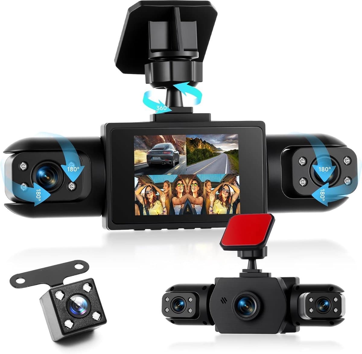 Jumalu 4-Kanaals Dashcam 360° met Nachtzicht – Full HD 1080p – 4 Camera’s Voor, Achter & Zijkanten – 2 Inch Display – Parkeerbewaking — afbeelding 1