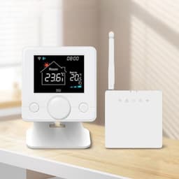 Thermostaat | Slimme WiFi draaiknop voor CV | Tuya Smart Life | Zwart/wit | Opbouwmontage — thumbnail 4