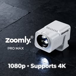 Zoomly® Pro MAX Beamer – Mini Beamer – Smart Projector – Vaderdag cadeautje – Full HD 1080p – Supports 4K – Android 13 – iOS & Android – 10.000 Lumen – Incl. Smart Remote — thumbnail 3