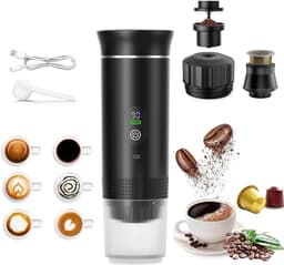 Aurixi® Draagbare Koffiemachine - Blender To Go - Draagbare Blender - Zwart - 28cm x 9cm x 9cm — thumbnail 1