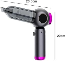 Auto Stofzuiger - Auto Stofzuiger Draadloos - Kruimelzuiger - Auto Stofzuiger nat en Droog - Kleine Stofzuiger - Draadloze Stofzuiger - Air Duster - Zwart — thumbnail 5