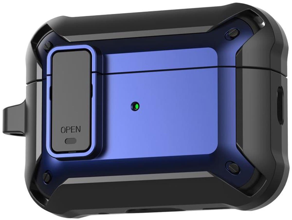 Telestore - Hoesje geschikte voor AirPods Pro 3 - TPU hybride hoesje Beschermhoes - Shockproof AirPods Pro 3 Cover - AirPods Pro 3 Hoesje - Geschikt voor Apple Airpods Pro 3 - blauw - hard en TPU cover met sleutelhanger — afbeelding 1