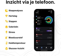 Kuno Ring 2 – Smart Ring – Slaapmonitor – Hartslag & Activiteitentracker – Stappen & Calorieën Meten – Zonder Abonnement – Waterbestendig – Goud Maat 7 — thumbnail 5