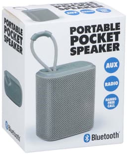 Draagbare Bluetooth Speaker 5.3 - Draadloze Muziekbox met AUX en FM Radio - Partybox met 4 uur Speeltijd - Compact en Lichtgewicht - Grijs — thumbnail 4