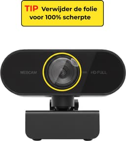 Full HD Webcam voor PC & Laptop - Ingebouwde Microfoon - Autofocus - Plug and Play - Voor Android, iOs en Windows — thumbnail 3