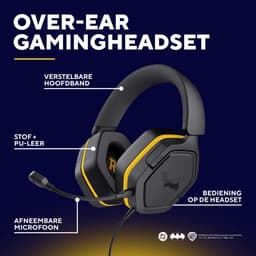 Trust GXT 492BM Carus - Gaming Headset - Bedraad - 50mm Drivers - Over-ear - Batman Zwart — thumbnail 3