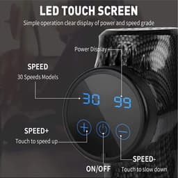 massage gun - massage apparaat - spiermassager - mini-massager - elektrische massager - zwart - ABS — thumbnail 2