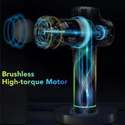 massage gun - massage apparaat - spiermassager - mini-massager - elektrische massager - zwart - ABS — thumbnail 4