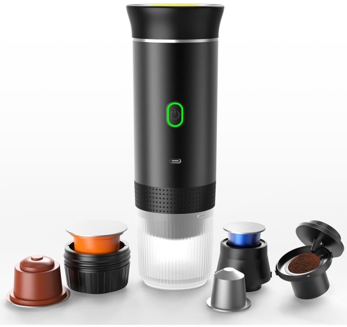 Florixa® Draagbare Koffiemachine - Blender To Go - Draagbare Blender - Zwart - 9cm × 9cm × 27cm — afbeelding 1