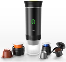 Florixa® Draagbare Koffiemachine - Blender To Go - Draagbare Blender - Zwart - 9cm × 9cm × 27cm — thumbnail 1