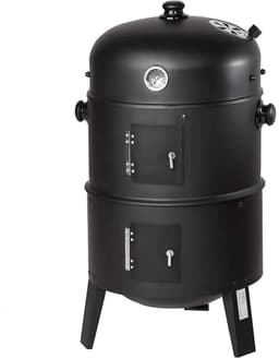 Norvia - BBQ Houtskoolgrill - 3 in 1 - Roker - Grill - Vatgrill - Thermometer - Buiten - Zwart - Perfecte Temperatuurcontrole — thumbnail 1