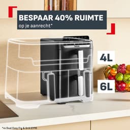 Tefal Easy Fry Crispy Stack EY7528 - Dubbele Airfryer - 10L - EvenFry Technologie - 40% Ruimtebesparing - Voor 6 Personen — thumbnail 5
