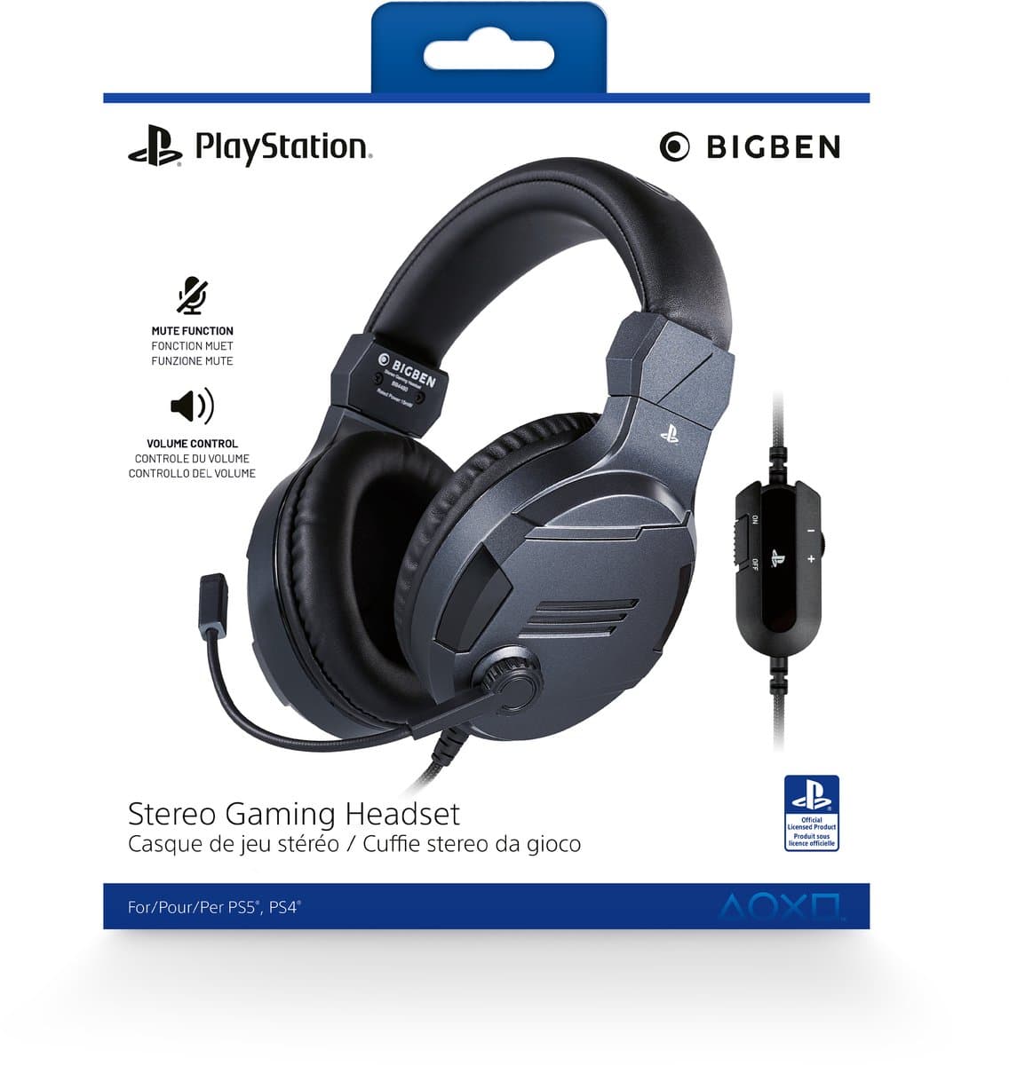 Bigben Stereo Game Headset V3 - PS5 & PS4 - Titanium — afbeelding 1