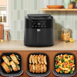 Zyrex® Airfryer XXL - Mini-oven - Heteluchtfriteuse - 9L - 9 Programma's - Zwart - 31cm x 31cm x 32cm — thumbnail 4