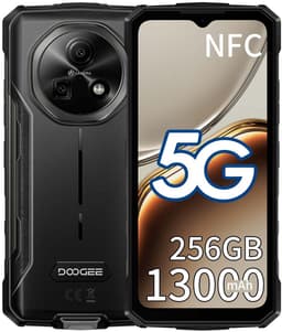 DOOGEE Fire 7 Robuuste Smartphone - IP68/IP69K Outdoor Telefoon - Dual SIM 5G - 6GB RAM - 128GB ROM - 13000mAh 18W - Android 15 - 6,6 inch - 64MP AI-camera - NFC, GPS, OTG - Zwart — thumbnail 1