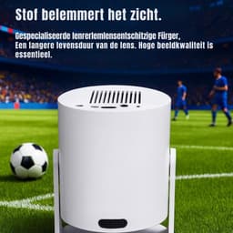 Mini beamer smartphone - Bluetooth LED-projector - Kleine thuisbioscoopprojector - Wit -9cm x 9cm x 14cm — thumbnail 4