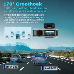 Dashcam - 4K HD - 64GB - Voor auto - Voor en Achter Camera - G-Sensor - Timelapse Functie - Dual Dashcam — thumbnail 3