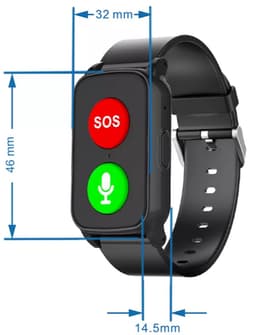WatchToCare - LifeLine GPS Horloge Senioren - SOS Alarmknop & Valdetectie - 4G - Zwart — thumbnail 2