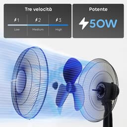 Stille Staande Ventilator met Afstandsbediening - Verstelbare Hoogte, Timer en Oscillatie — thumbnail 3