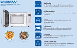Combinatie Magnetron met Grillfunctie en Automatische Programma's, Zwart — thumbnail 4
