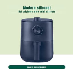 Florixa® Mini airfryer - Airfryer - Airfryer klein - Blauw - 23cm x 29cm x 30cm — thumbnail 4