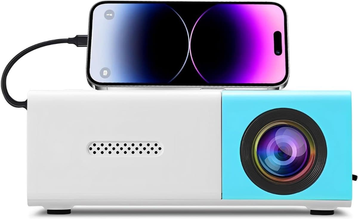 DYNA® Mini beamers - Projector - Mini beamer - Wit en Blauw - 13cm x 9cm x 5cm — afbeelding 1