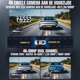Nexvo® Dashcam voor Auto Voor en Achter - Dashcam - Zwart - ‎7cm x 3cm x 2cm — thumbnail 3