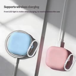 Telestore - hoesje geschikt voor Samsung Galaxy Buds 4 / 4 pro soft case cover - roze - TPU hoesje Beschermhoes - Samsung Galaxy Buds 4 / 4 Pro Cover - Buds4 hoesje - gel hoesje met sleutelhanger + Oordopjes schoonmaak set — thumbnail 4