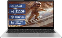Laptop 15,6 inch, 16 GB DDR4, 512 GB SSD, Dual-Core 3050E (tot 2,80 GHz), notebook met vingerafdruksensor, verlicht toetsenbord, dubbele luidsprekers, HDMI, laptop voor studenten en kantoor — thumbnail 1