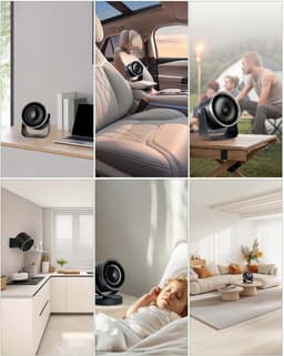 Bureauventilator, 3600mAh batterij, ultrastil (minder dan 35dB), traploze snelheidsregeling van 1-100°, luchtstroom van 12 m/s, USB-wandventilator, geschikt voor de slaapkamer (blauw). — thumbnail 5