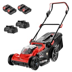 Elektrische Grasmaaier - Accu Grasmaaier Handmaaier - Gazon Onderhoud - 430mm Maaibreedte 42V - 2x 4.0Ah Accu - Rood — thumbnail 1