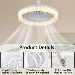 Plafondventilator met verlichting, stille plafondventilator met verlichting en afstandsbediening, plafondventilator met verlichting (aromatherapie) — thumbnail 4