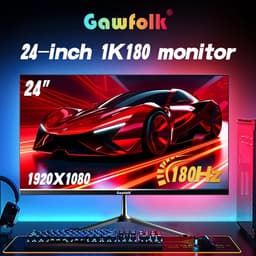 Gamingmonitor – Gaming Scherm – PC Monitor – Curved Display – Full HD Monitor – 24,5 Inch – 180Hz Verversingssnelheid – IPS-paneel — thumbnail 2