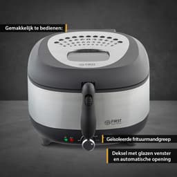 Friteuse met Olie - Compacte Frituurpan - Snelle Snacks Bereiden - Geïsoleerde Mandgreep - 3.5 Liter Capaciteit - Zilverkleurig — thumbnail 3