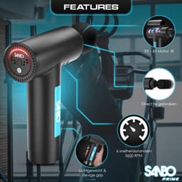 Sanbo Massage Gun Professioneel Prime - Incl. Massage Balsem - Met 5 Opzetstukken - Incl. Koffer - Massage Pistool - Massage Apparaat - Hyrox - Crossfit - Zwart — thumbnail 5