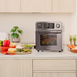 Heteluchtoven Frituur - Keukenapparaat Multifunctioneel - Gezond Koken - Touchscreen Display - 15 Liter Capaciteit - Grijs — thumbnail 3