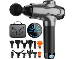 Elektrische fascia-massagepistool, fitnessmassagepistool, 12-delige set, USB-massager, meerdere snelheidsinstellingen