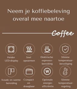 Flavers ® | Draagbare Elektrische Espressomachine | 2026 model | Zilver | Koffiezet apparaat voor Onderweg | Capsules & Gemalen Koffie | Portable Espresso Machine | Cadeauset | koffiemaatje | Draagbare Koffiemachine | Reis & Camping Koffiezetapparaat — thumbnail 2