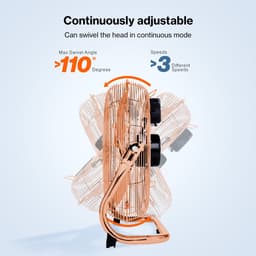 AERSON vloerventilator 30 cm | waaier met drie standen 55W | staande ventilator | hoge luchtstroom | robuuste metalen uitvoering | hellingshoek ca. 110 graden — thumbnail 5