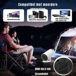 Aura® Draagbare beamer - Beamer - Projector - Mini Beamer - Wit - ‎ 16cm x 20cm x 20cm — thumbnail 3