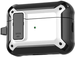 Telestore - Hoesje geschikte voor AirPods Pro 3 - TPU hybride hoesje Beschermhoes - Shockproof AirPods Pro 3 Cover - AirPods Pro 3 Hoesje - Geschikt voor Apple Airpods Pro 3 - wit - hard en TPU cover met sleutelhanger — thumbnail 1